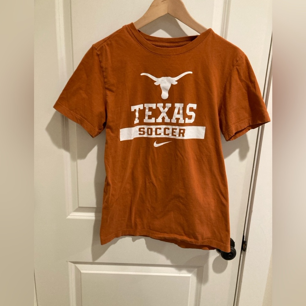 Nike Burnt Orange Texas Soccer Tee with White Nike logo - women’s size small
